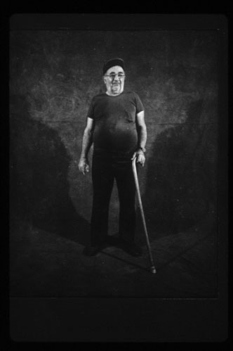 Portrait of Oxford neighbor with cane